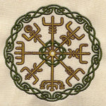 Medieval Linen Man Shirt with Ancient Viking Embroidery