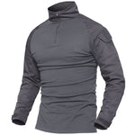 Men's Tactical Military Shirts 1/4 Zip Long Sleeve Shirt